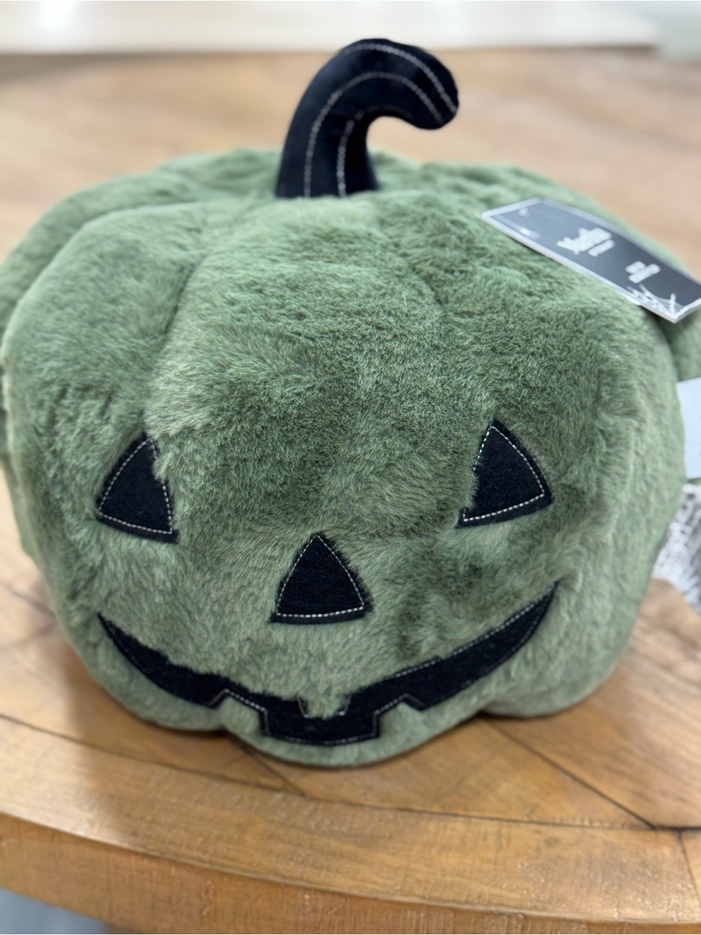 Martha stewart faux fur Green Pumpkin face pillow